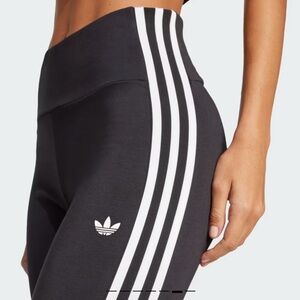 Adidas NWT black w/white three stripe leggings